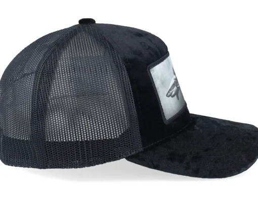 Trucker-Calza Pennello Shark Big Patch Velvet Trucker - Black