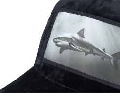 Trucker-Calza Pennello Shark Big Patch Velvet Trucker - Black