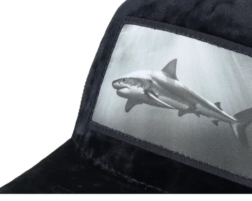 Trucker-Calza Pennello Shark Big Patch Velvet Trucker - Black