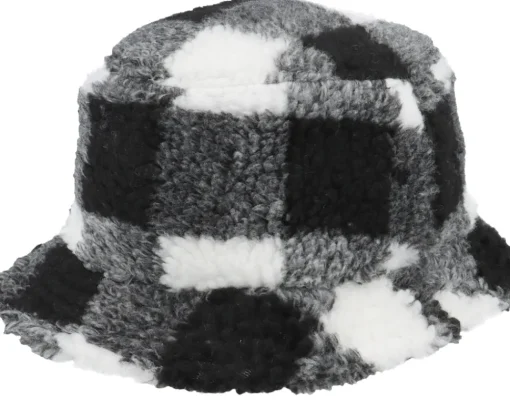 Hot Yupoong Sherpa Check White/Black Bucket -