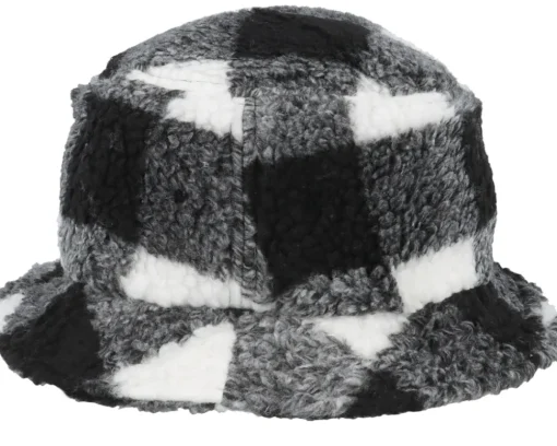 Hot Yupoong Sherpa Check White/Black Bucket -