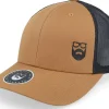 Trucker-Bearded Man Side Logo 2 Tone Caramel/Black Trucker -