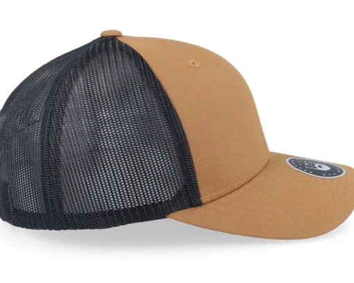 Trucker-Bearded Man Side Logo 2 Tone Caramel/Black Trucker -