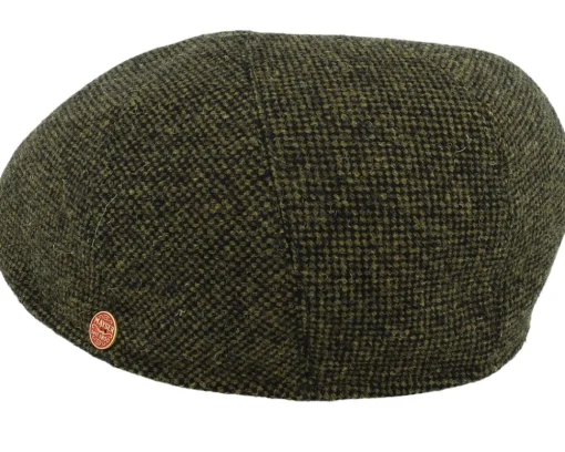 Flat Caps-Mayser Sidney Tweed Green Flat Cap -