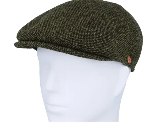 Flat Caps-Mayser Sidney Tweed Green Flat Cap -