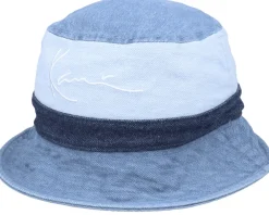 Buckets-Karl Kani Signature Block Denim Hat Blue Bucket -