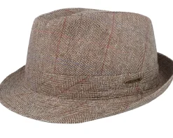 Online Stetson Silk Beige Herringbone Trilby -