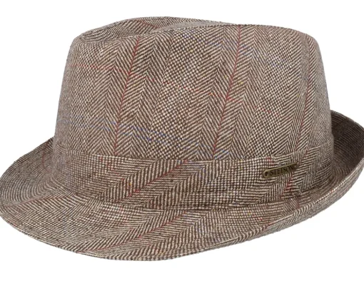 Online Stetson Silk Beige Herringbone Trilby -