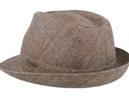 Online Stetson Silk Beige Herringbone Trilby -