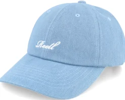 Online Reell Single Script Cap Light Blue Denim Dad Cap -