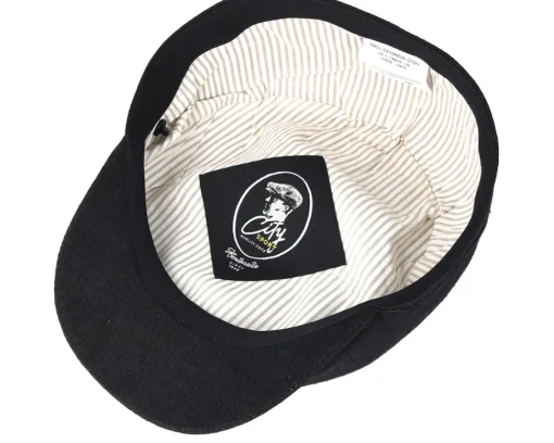 Best City Sport Sixpence Stripe Black Flat Cap -