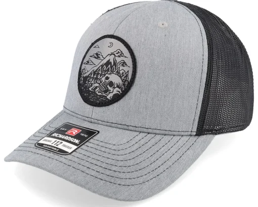 Trucker-Wild Spirit Skull Mountain 112 Heather Grey/Black Trucker -