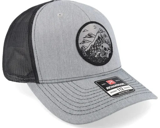 Trucker-Wild Spirit Skull Mountain 112 Heather Grey/Black Trucker -