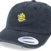 Online Abducted Skull Smiley Ripped Black Dad Cap -