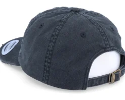 Online Abducted Skull Smiley Ripped Black Dad Cap -