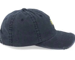 Online Abducted Skull Smiley Ripped Black Dad Cap -