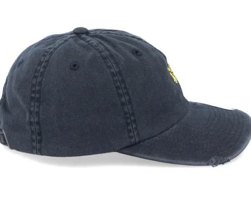 Online Abducted Skull Smiley Ripped Black Dad Cap -