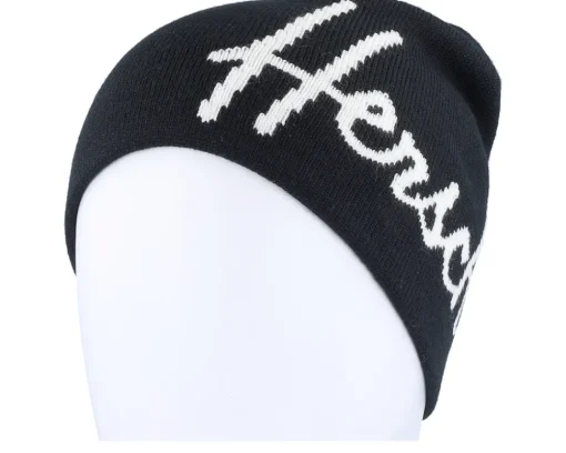 Discount Herschel Skullcap Script Black Beanie -