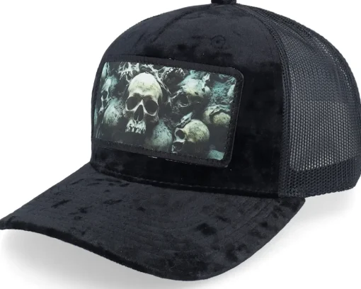 Trucker-Scenes Skulls Horror Velvet Black/Black A-frame Trucker -