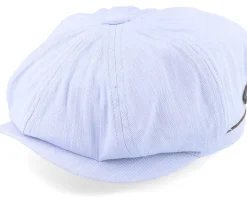 Flat Caps-MJM Hats Slub Cotton Light Blue Flat Cap -