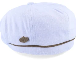 Flat Caps-MJM Hats Slub Cotton Light Blue Flat Cap -