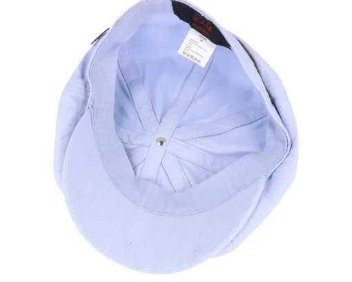 Flat Caps-MJM Hats Slub Cotton Light Blue Flat Cap -