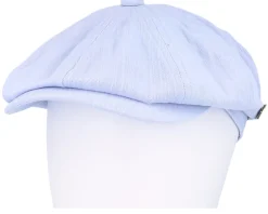 Flat Caps-MJM Hats Slub Cotton Light Blue Flat Cap -