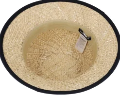 Buckets | Straw Hat-Seeberger Small Cloche Woman Nature-Black Straw Hat -