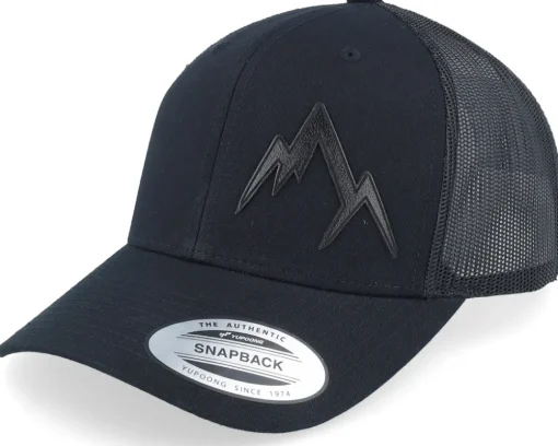 Trucker-Wild Spirit Small Engraved Mountain Black Trucker -