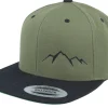 Snapback-Wild Spirit Small Mountain Black/Olive/Black Snapback - Green