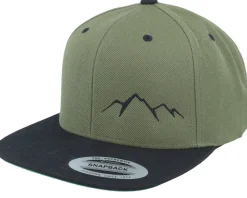 Snapback-Wild Spirit Small Mountain Black/Olive/Black Snapback - Green