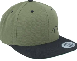 Snapback-Wild Spirit Small Mountain Black/Olive/Black Snapback - Green