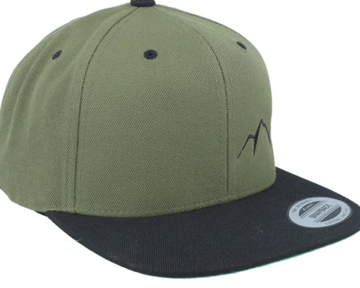 Snapback-Wild Spirit Small Mountain Black/Olive/Black Snapback - Green
