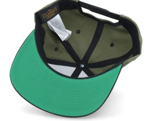 Snapback-Wild Spirit Small Mountain Black/Olive/Black Snapback - Green