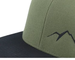 Snapback-Wild Spirit Small Mountain Black/Olive/Black Snapback - Green