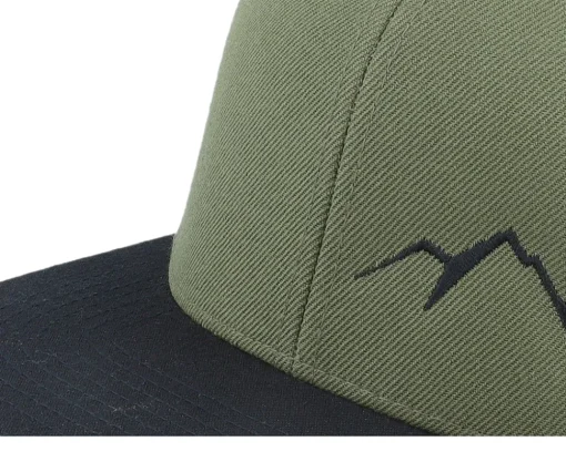 Snapback-Wild Spirit Small Mountain Black/Olive/Black Snapback - Green