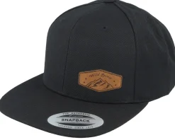 Snapback-Wild Spirit Small Mountain Brown Patch Black Snapback -