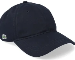 Dad Cap-Lacoste Small Side Logo Pu Strap Dad Cap - Black