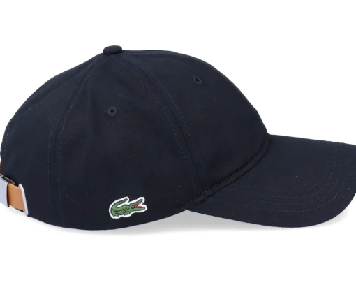 Dad Cap-Lacoste Small Side Logo Pu Strap Dad Cap - Black