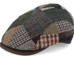 Flat Caps-MJM Hats Smart Xtra 42 Wool Mix Brown Patch Flat Cap -