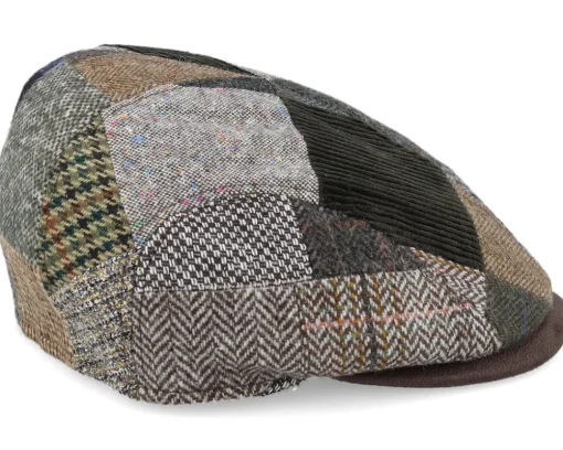 Flat Caps-MJM Hats Smart Xtra 42 Wool Mix Brown Patch Flat Cap -