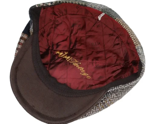 Flat Caps-MJM Hats Smart Xtra 42 Wool Mix Brown Patch Flat Cap -