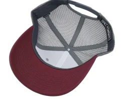 Trucker-Bearded Man Smoke Grill Bbq Logo Blk 112 /Charcoal/Maroon Trucker - Grey