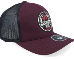Trucker-Bearded Man Smoke Grill Bbq Logo Duck Plum/Black/Ducks A-frame - Red