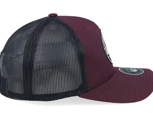 Trucker-Bearded Man Smoke Grill Bbq Logo Duck Plum/Black/Ducks A-frame - Red