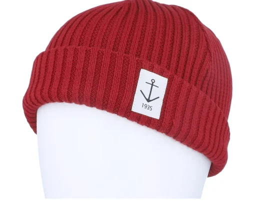 Short Beanies-Resteröds Smula Burgundy Short Beanie - Red