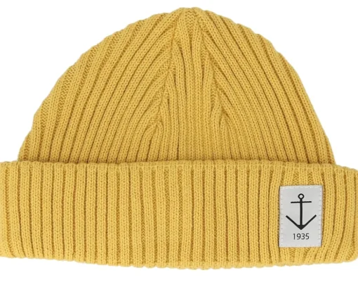 Organic Beanies-Resteröds Smula Mustard Yellow Organic Short Beanie -