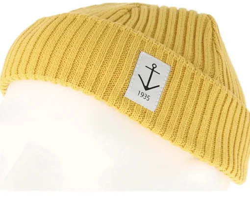 Organic Beanies-Resteröds Smula Mustard Yellow Organic Short Beanie -