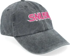 Dad Cap-Iconic Snusk 3d Pink Logo Washed Black Dad Cap -