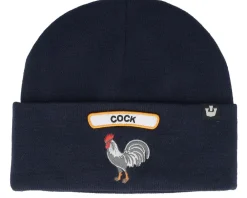 Cuff Beanies-Goorin Bros. Soft Rock Cock Classic Knits Rocker Icon Emb Navy Cuff - Blue